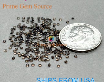 1.25mm Round Smoky Quartz. Natural Origin. Premium AAA Quality - Excellent Cut & Polish. 1 Stone Only.