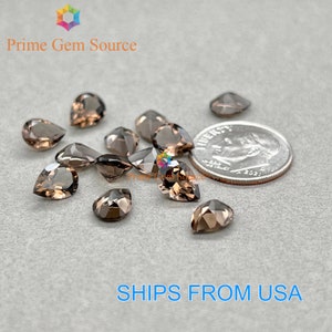 8x6mm Pear Smoky Quartz. Natural Origin. Premium AAA Quality - Excellent Cut & Polish. 1 Stone Only.