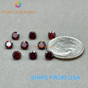 4mm Round Red Garnet. Natural Origin. Premium AAA Quality - Excellent Cut & Polish. January Birthstone.