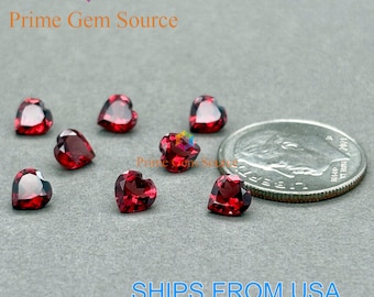 5mm Heart Red Garnet. Natural Origin. Premium Quality - Very Good Cut & Polish. 1 Stone Only. January Birthstone.