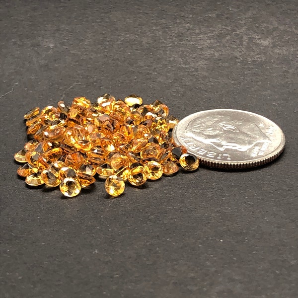 3mm Round Yellow Citrine. Natural Origin. Fine Quality - Very Good Cut & Polish. November Birthstone.