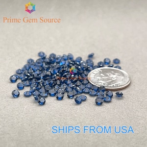 3mm Round Deep Blue Lab Grown Sapphire. Real Corundum. Premium AAA Quality - Excellent Cut & Polish. 1 Stone Only.