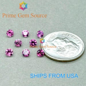 3mm Round Raspberry Rhodolite Garnet. Natural Origin. Premium AAA Quality - Excellent Cut & Polish. January Birthstone.