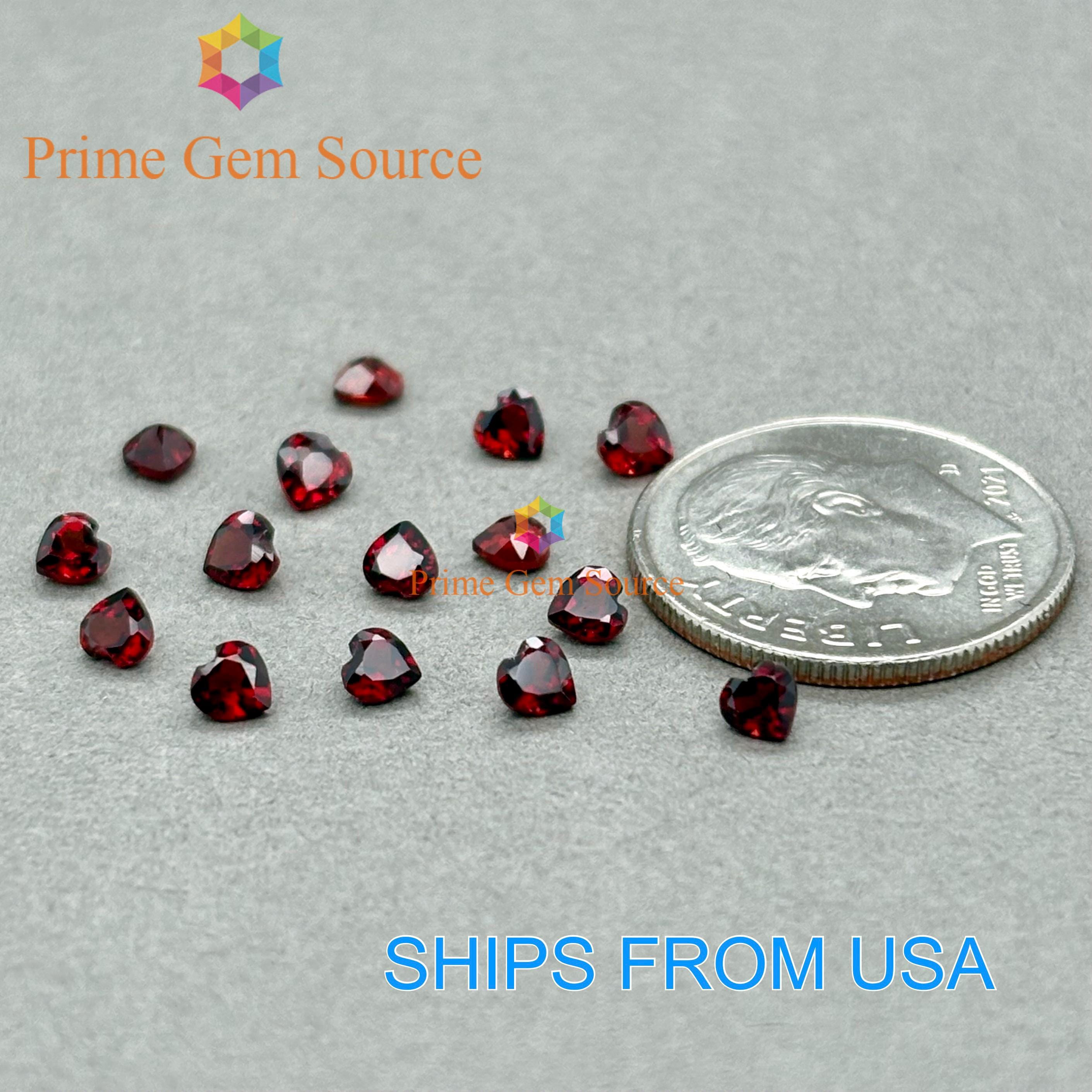 3mm Heart Red Garnet. Natural Origin. Premium Quality - Very Good Cut & Polish. 1 Stone Only. January Birthstone.