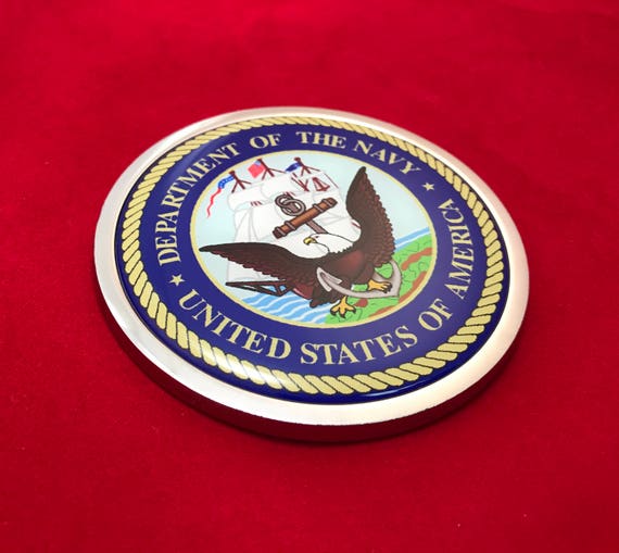 US MARINE 3D Domed Emblem Badge Car Sticker Chrome ROUND Bezel