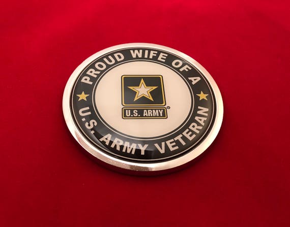 U.S ARMY 3D Domed Emblem Badge Car Sticker Chrome Round Bezel