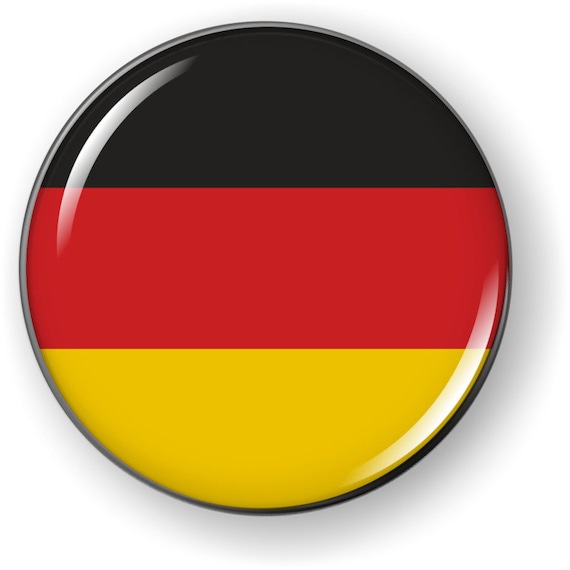 German Flag 3D Domed Car Emblem - Chrome Metal Badge Sticker With Automotive Adhesive