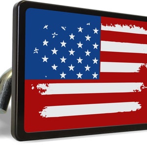AMERICAN FLAG Laser Engraved Aluminum Car Trailer Tow Hitch Cover S.U.V. Truck R.V.