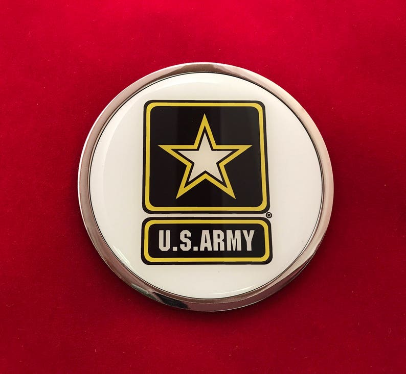 U.S ARMY 3D Domed Emblem Badge Car Sticker Chrome Round Bezel