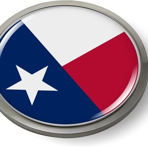 TEXAS STATE FLAG 3D Domed Emblem Badge Car Sticker Chrome Round Bezel