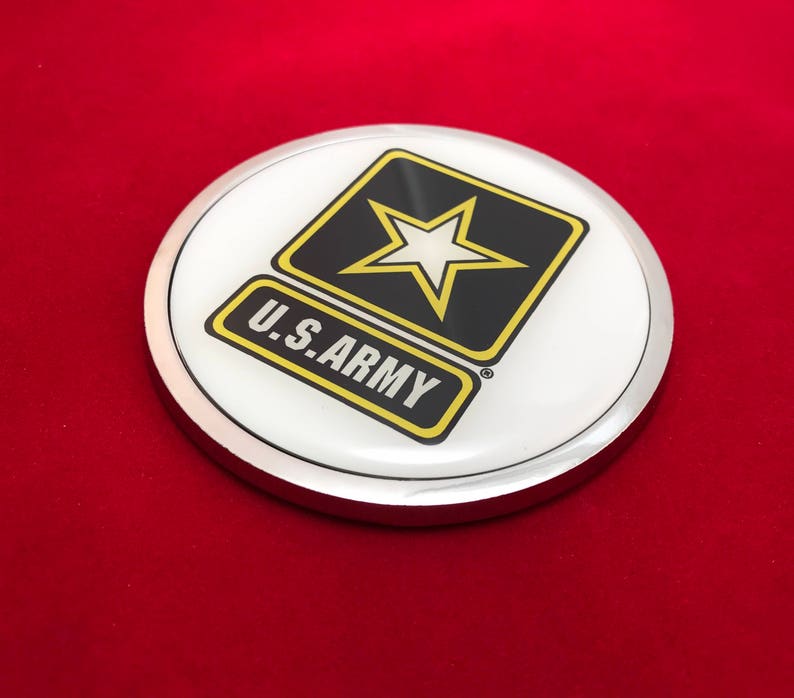 U.S ARMY 3D Domed Emblem Badge Car Sticker Chrome Round Bezel