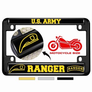 U.S. Army Ranger [Officially Licensed Product]  - MOTORCYCLE High Quality Metal License Plate Frame