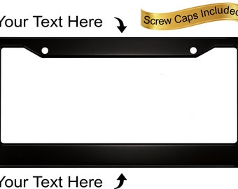 CUSTOM | Personalized Anodized ALUMINUM License Plate Frame | Laser Etched | FREE Caps