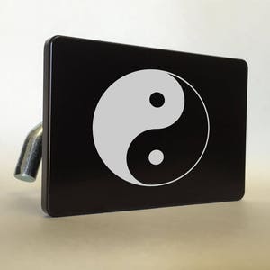 YIN AND YANG Billet Aluminum Trailer Tow Hitch Cover S.U.V. Truck R.V. Black