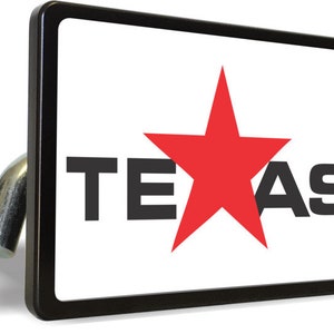 TEXAS LONE STAR State (Color design) Laser Engraved Aluminum Car Trailer Tow Hitch Cover S.U.V. Truck R.V.