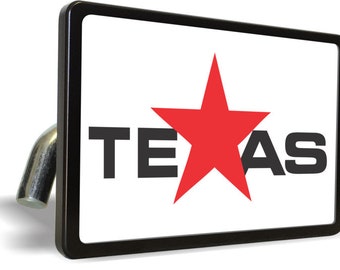 TEXAS LONE STAR State (Color design) Laser Engraved Aluminum Car Trailer Tow Hitch Cover S.U.V. Truck R.V.