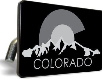 COLORADO STATE  Billet Aluminum Car Trailer Tow Hitch Cover S.U.V. Truck R.V. Black
