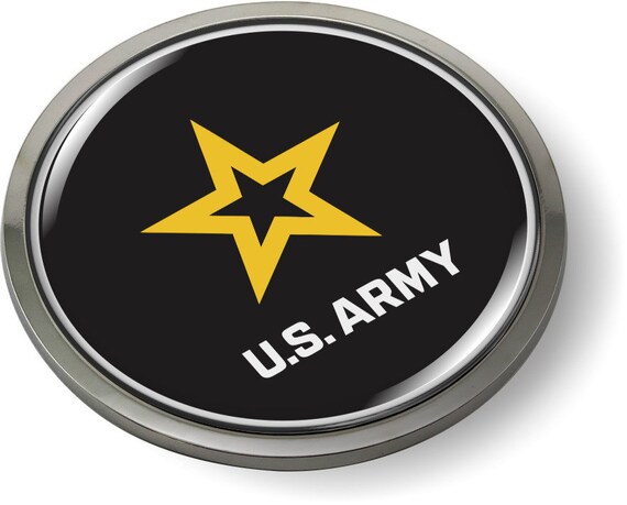 Officially Licensed Product U.S. ARMY Star Logo 3D Domed Emblem Badge Car  Sticker Chrome Round Bezel blk 