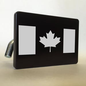 CANADIAN FLAG Billet ALUMINUM Trailer Tow Hitch Cover S.U.V. Truck R.V. Black