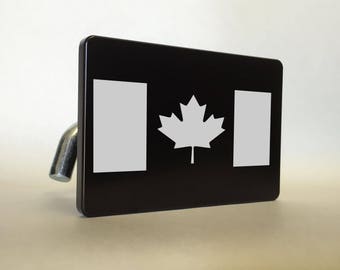 CANADIAN FLAG Billet ALUMINUM Trailer Tow Hitch Cover S.U.V. Truck R.V. Black