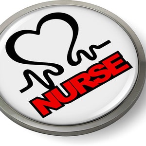 NURSE 3D Domed Emblem Badge Car Sticker Chrome ROUND Bezel