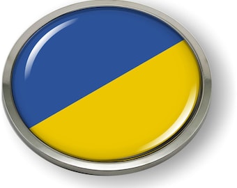 Ukraine map ukrainian ua chrome car emblem auto decal badge 3d sticker