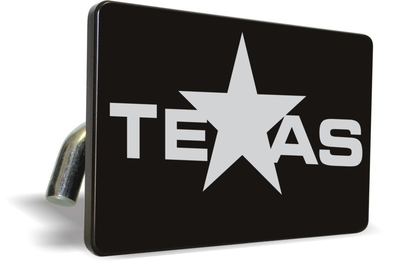 Texas Lone Star 3D Chrome Hitch Cover – Fits 2-Inch Trailer Receivers, Steel With Black Powder Coat