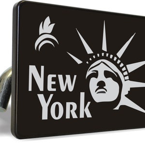 Statue Of Liberty National Monument, NEW YORK  Billet Aluminum Car Trailer Tow Hitch Cover S.U.V. Truck R.V. Black