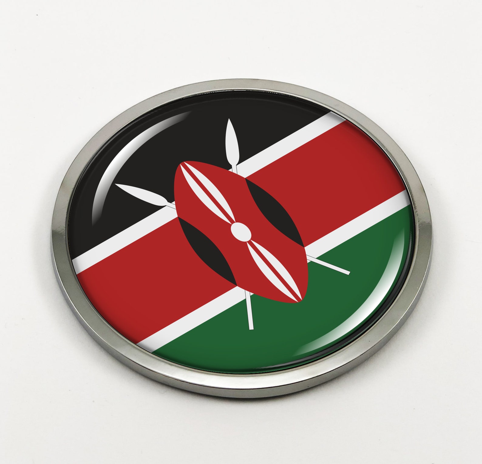 Kenya FLAG Car Emblem Badge Sticker Decal w/o Chrome ROUND Etsy