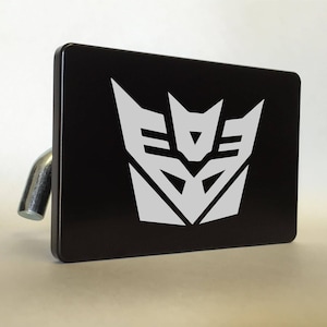 DECEPTICONS Billet ALUMINUM Trailer Tow Hitch Cover S.U.V. Truck R.V. Black