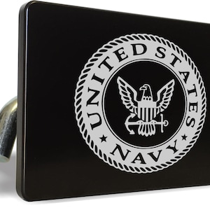 Officially Licensed Product - United States Navy Billet Aluminum Car Trailer Tow Hitch Cover S.U.V. Truck R.V. Black
