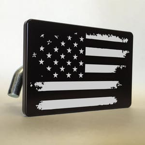 AMERICAN FLAG Billet Aluminum Trailer Tow Hitch Cover S.U.V. Truck R.V. Black