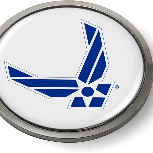 Officially Licensed Product - U.S. AIR FORCE 3D Domed Emblem Badge Car Sticker Chrome Round Bezel