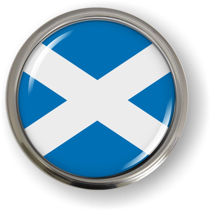 Scotland FLAG Car Emblem Badge sticker Decal Chrome ROUND Etsy