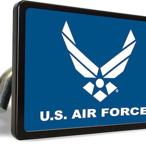 Officially Licensed Product - U.S. AIR FORCE (Color) Laser Engraved Aluminum Car Trailer Tow Hitch Cover S.U.V. Truck R.V.
