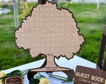 Wedding guestbook alternative - Tree Form , Guest book puzzle, Wedding table decor, sign the guestbook, wedding party gifts