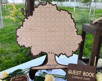 Hochzeitsgästebuch Alternative, Puzzle-Gästebuch, Hochzeitsdeko, Hochzeitsgästebuch Alternative Holzschild, individuelles Gästebuch Jigsaw #