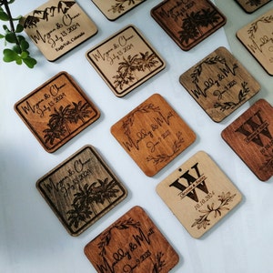 Personalized Family Reunion Coasters: Engraved Wood Keepsakes
