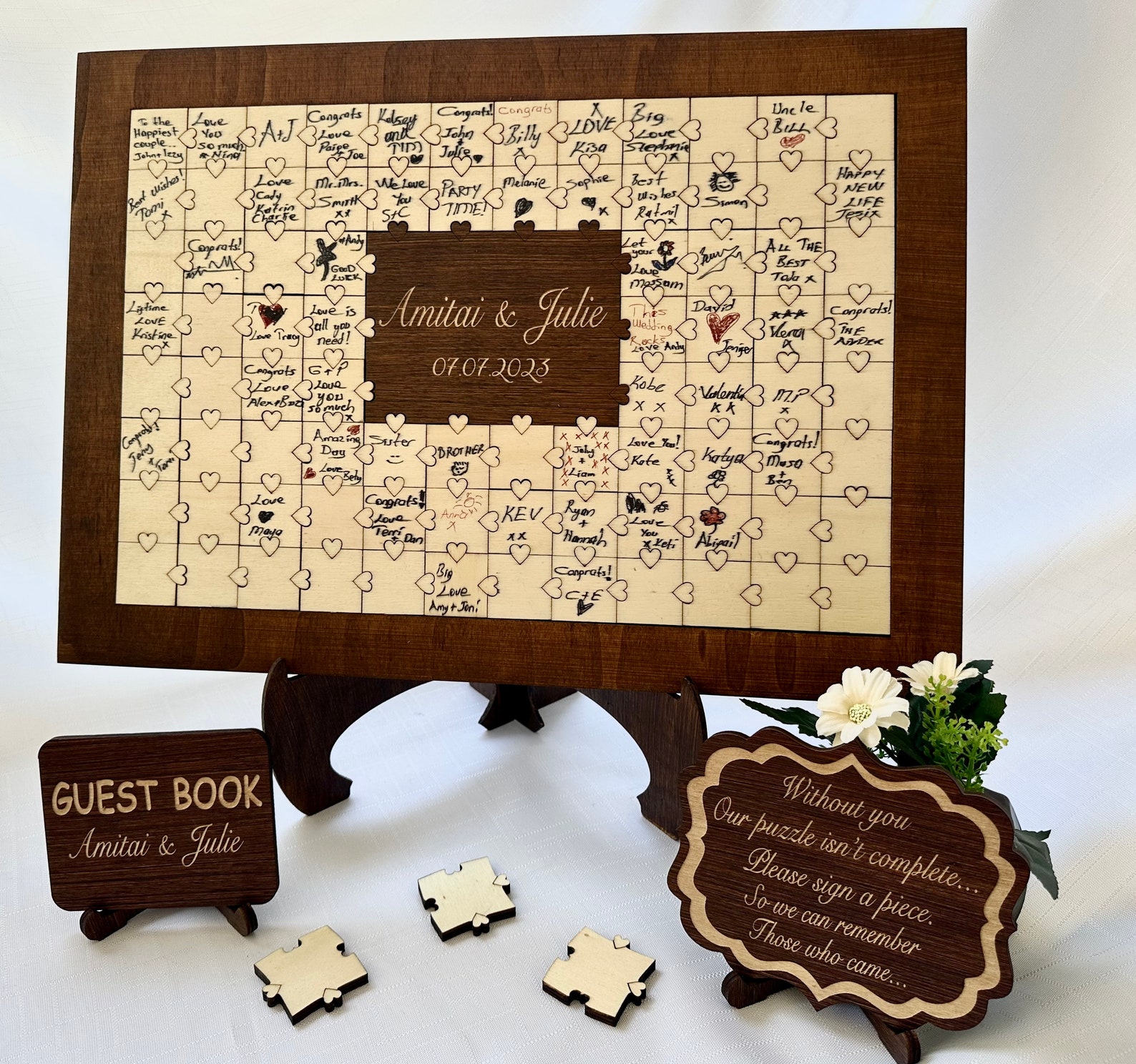 Wedding Guest Book Wedding Puzzle Guest Book Unique Guestbook Etsy