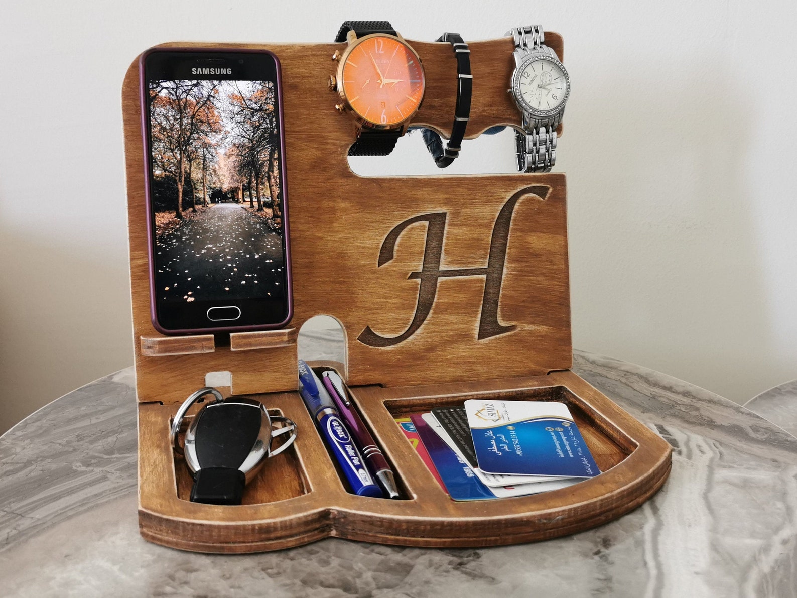 Night Stand Valet Gifts for Men Organizer Mens Gift Valet Etsy