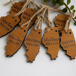 50 pcs Personalized Wood Favors, State Wedding Favors, Wooden State Map, Wedding Favors for Guests, Family Reunion Favors Bulk