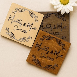 Wooden Christmas Ornament: Personalized Engraved Logo, Bulk Wedding Favors