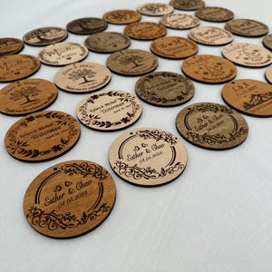 Custom Ornament Bulk, Personalized Christmas Ornaments, Wood Wedding Ornaments Favors for Guests, Bulk Holiday Gifts, Engraved Logo Ornament
