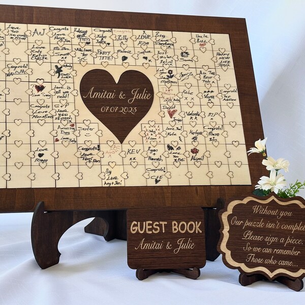 Puzzle Guest Book Etsy