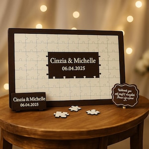 Wedding Guest Book Alternative – Custom Puzzle Guestbook,  Wedding Keepsake Idea, Rustic Guest Book Puzzle