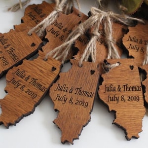 State Map Magnets, Family Reunion Favor, Custom Wood Ornaments, Bulk Wedding Party Gift, Personalized Map Fridge Magnet, State Map Ornaments