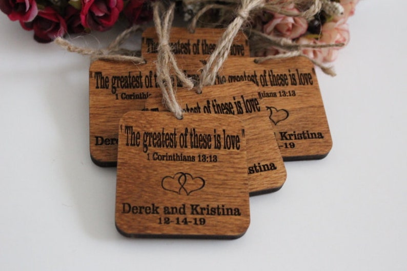 Engagement Ornament Custom Christmas Engaged Ornament Wooden Personalized With Names and Date Engagement Gift or Christmas Gift