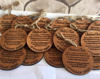 Holiday Cheer with Christmas Ornaments and Wedding Favors , Wooden Christmas Gift Tags