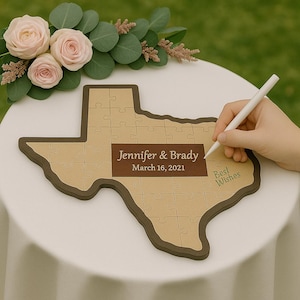 State Map Puzzle Guest Book: Rustic Wedding Keepsake