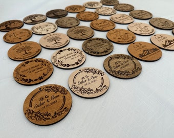 50 Pcs Wooden Wedding Favor - Bulk Wedding Favors, Bridal Shower, Family Reunion - Unique Gift Exchange Idea for Guests Ornament